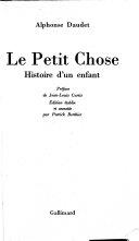 Copertina  Le petit chose : histoire d'un enfant