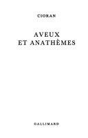 Copertina  Aveux et Anathèmes