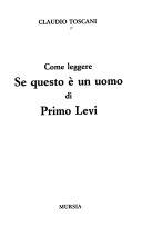 Copertina  Come leggere Se questo è un uomo di Primo Levi