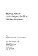Copertina  Sauvegarde des bibliothèques du désert : materiaux didactiques 
